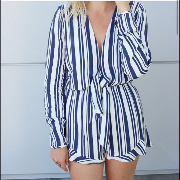 Tobi Pants - Tobi Striped Blue Romper